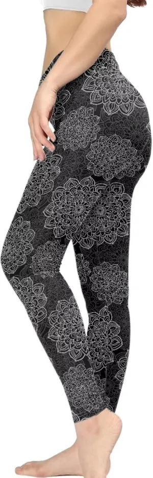 Irisjudy Women's Yoga Pants Sexy Lip Print High Waisted Stretchy Joggers Romantic Red Rose Leggings Tummy Control Gym Pants
