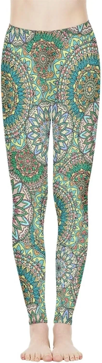 Irisjudy Women's Yoga Pants Sexy Lip Print High Waisted Stretchy Joggers Romantic Red Rose Leggings Tummy Control Gym Pants