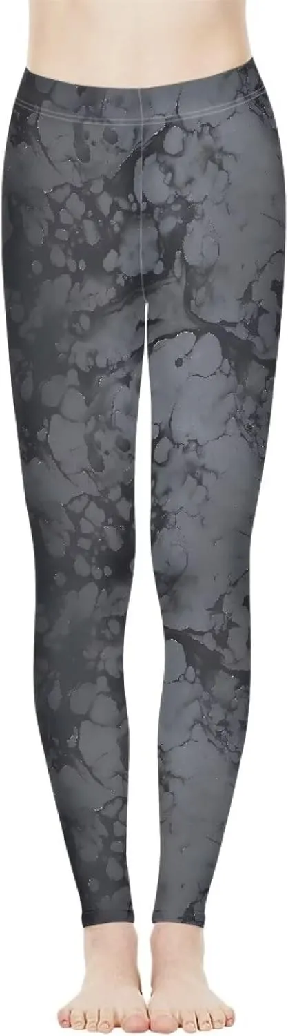 Irisjudy Women's Yoga Pants Sexy Lip Print High Waisted Stretchy Joggers Romantic Red Rose Leggings Tummy Control Gym Pants