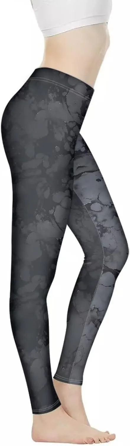 Irisjudy Women's Yoga Pants Sexy Lip Print High Waisted Stretchy Joggers Romantic Red Rose Leggings Tummy Control Gym Pants