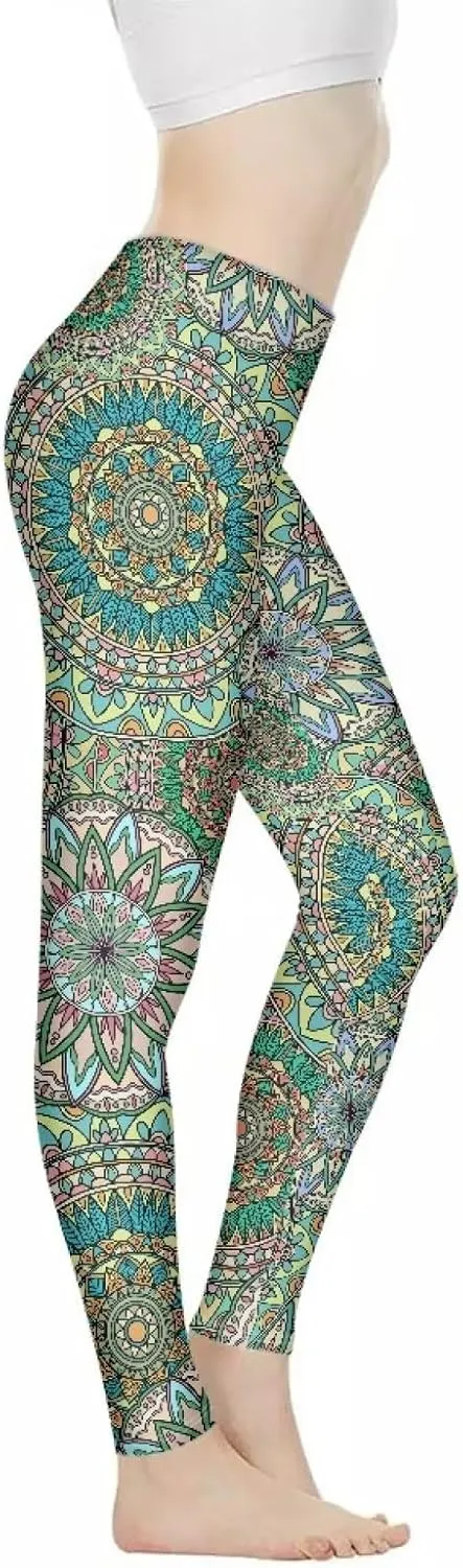 Irisjudy Women's Yoga Pants Sexy Lip Print High Waisted Stretchy Joggers Romantic Red Rose Leggings Tummy Control Gym Pants