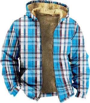 Jackets For Men Workout Clothes Long Sleeve Trendy Casual Zip Up Vintage Hoodies Thickened Padded Coat