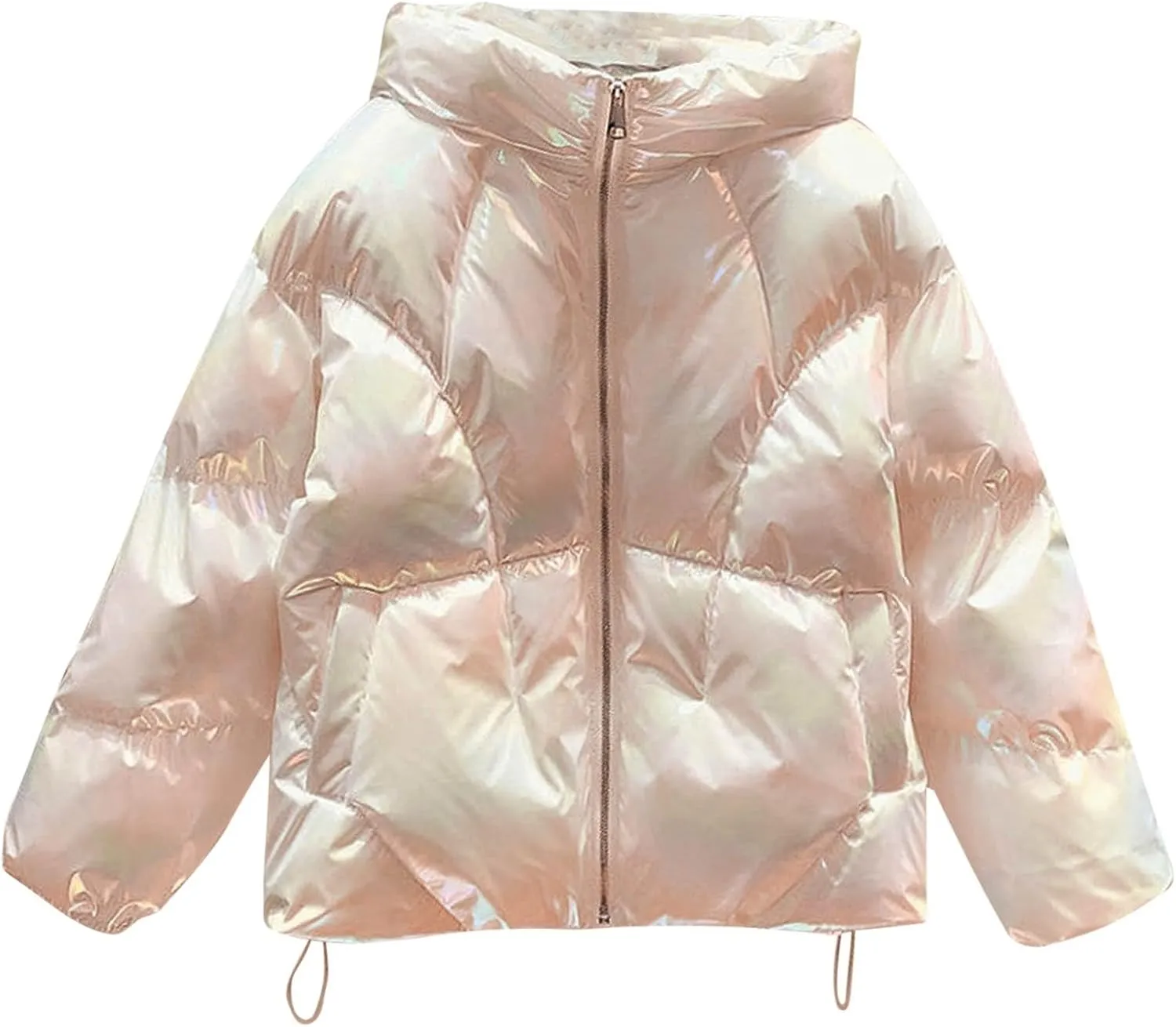 Jackets for Women Zip Up Quilted Puffer Jacket Fleece Lined Parka Oversized Causal Versatile Womens Fashion Hoodie