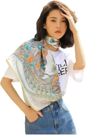 Jeelow 100 Real Mulberry Silk Scarfs 35x35 Or 25x25 Inch Square Shawl Wrap For Women Hair Wrapping