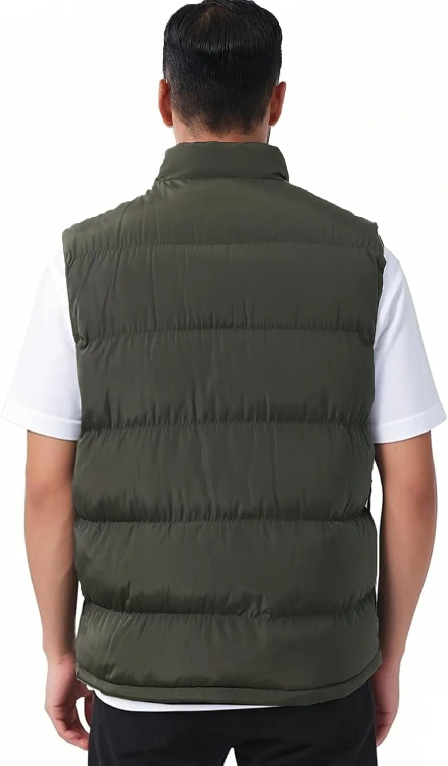 JIHUILAI Men's Puffer Vest Winter Jacket Warm Puffy Vests Men Outdoor Sleeveless Lightweight Water-Resistant Vest M To 3XL