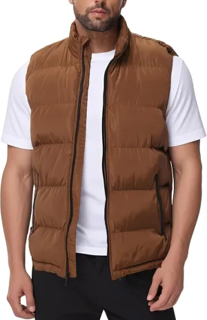 JIHUILAI Men's Puffer Vest Winter Jacket Warm Puffy Vests Men Outdoor Sleeveless Lightweight Water-Resistant Vest M To 3XL