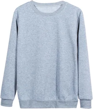 jovati 2024 Fall Fashion Versatile Clothes Womens Casual Crewneck Long Sleeve Shirts Basic Loose Comfy Work Pullover Tops