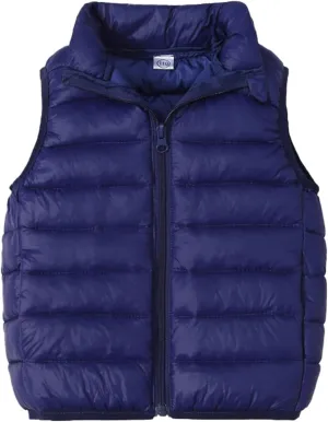 Kids Baby Girls Boys Sleeveless High Neck Lightweight Down Puffer Vest Jacket