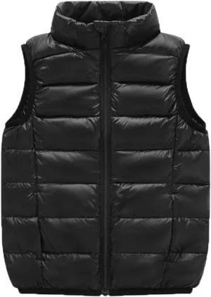 Kids Baby Girls Boys Sleeveless High Neck Lightweight Down Puffer Vest Jacket