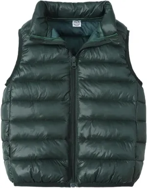 Kids Baby Girls Boys Sleeveless High Neck Lightweight Down Puffer Vest Jacket