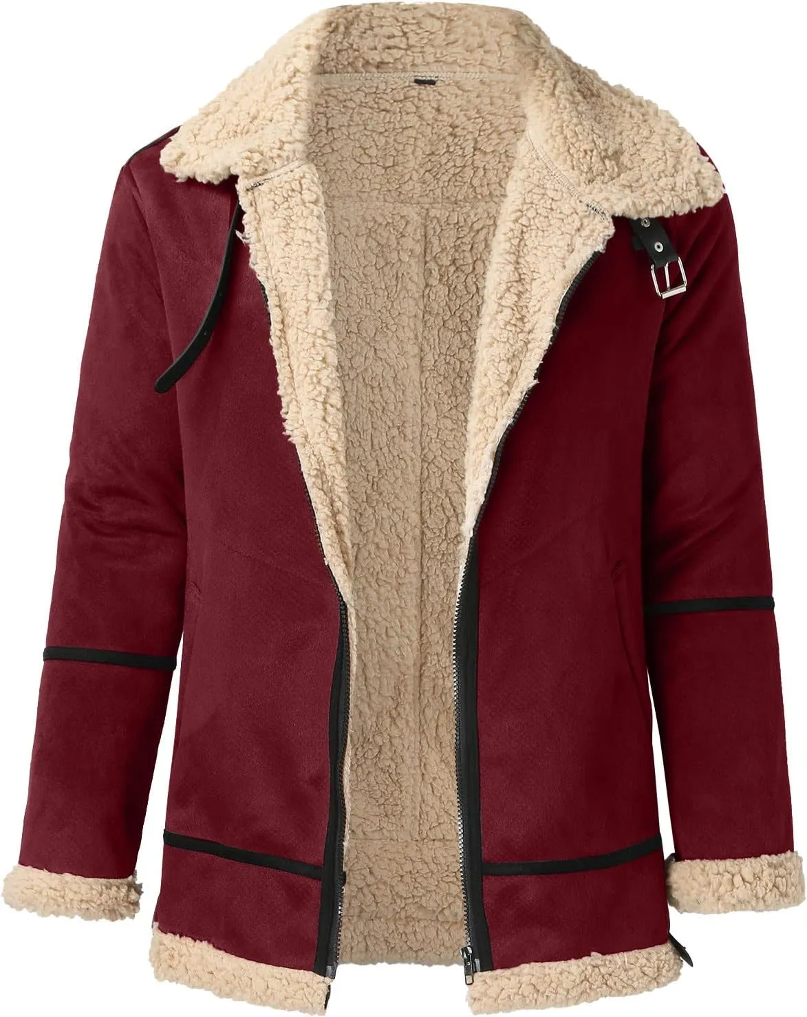 LCMTWX Men's Thick Thermal Winter Jacket Stand Collar Knitted Splice Sweater Coat Casual Cardigan Stylish Outwear Mens