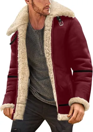 LCMTWX Men's Thick Thermal Winter Jacket Stand Collar Knitted Splice Sweater Coat Casual Cardigan Stylish Outwear Mens