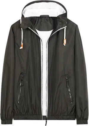 Lighweight Hooded Rain Jacket for Men 2025 Fashion Color Block Hiking Camping Outdoor Casual Jackets with Inner Mesh