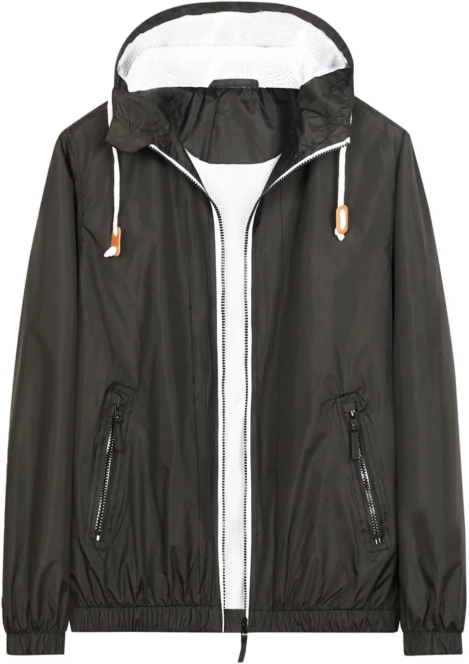 Lighweight Hooded Rain Jacket for Men 2025 Fashion Color Block Hiking Camping Outdoor Casual Jackets with Inner Mesh