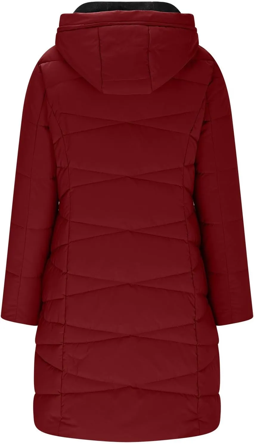Long Puffer Jacket for Women Fleece Lined Down Coat Winter Heavyweight Overcoats Thicken Warm Down Jackets with Hood