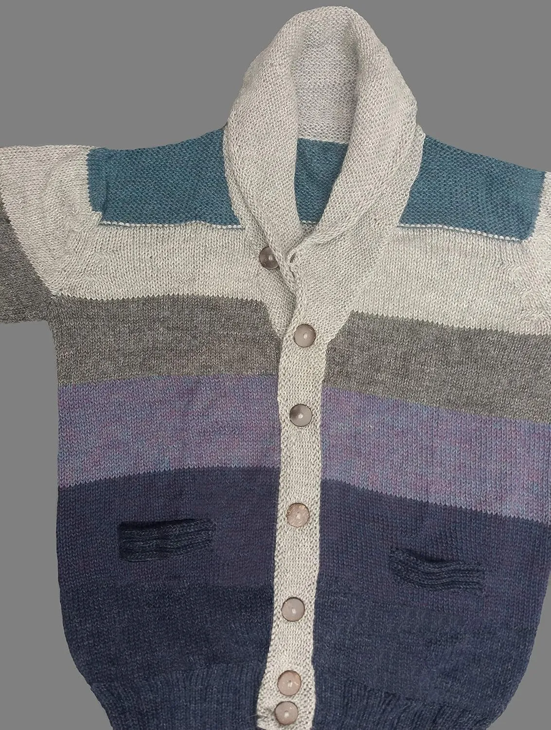 Luxury 100% Peruvian Royal Alpaca Shawl Cardigan 1.1 kg Thermo Silky Handknitted