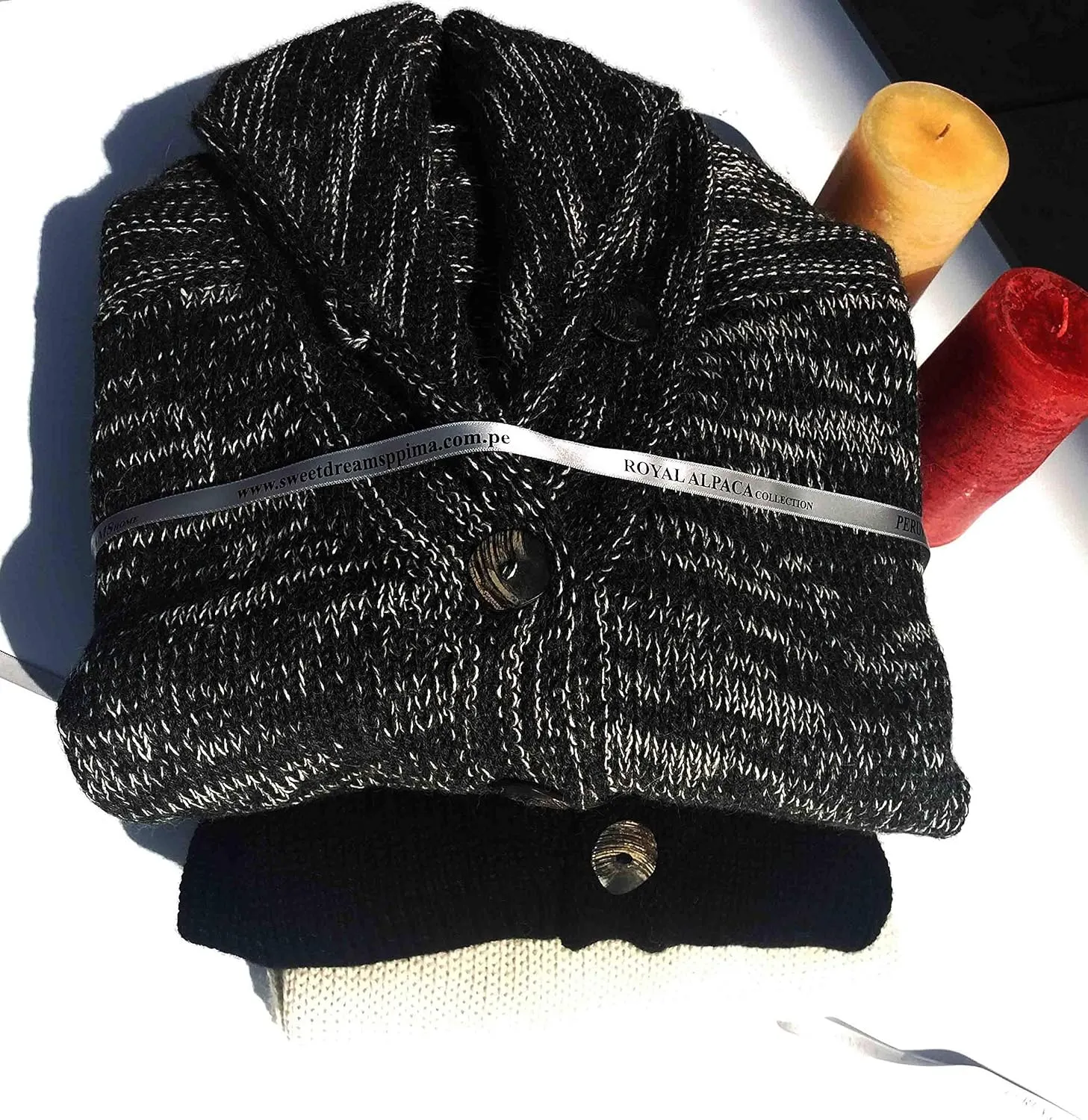 Luxury 100% Peruvian Royal Alpaca Shawl Cardigan 1.1 kg Thermo Silky Handknitted