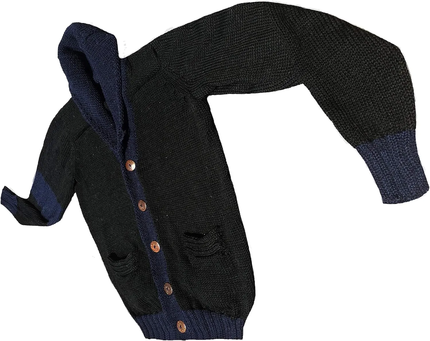 Luxury 100% Peruvian Royal Alpaca Shawl Cardigan 1.1 kg Thermo Silky Handknitted