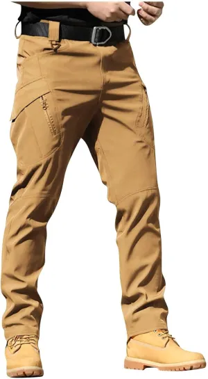 Men Cargo Pants with Zipper Pockets Ripstop Stretch Y2K Pants Baggy Slim Fit Trousers Tall Pants with Multi Pockets
