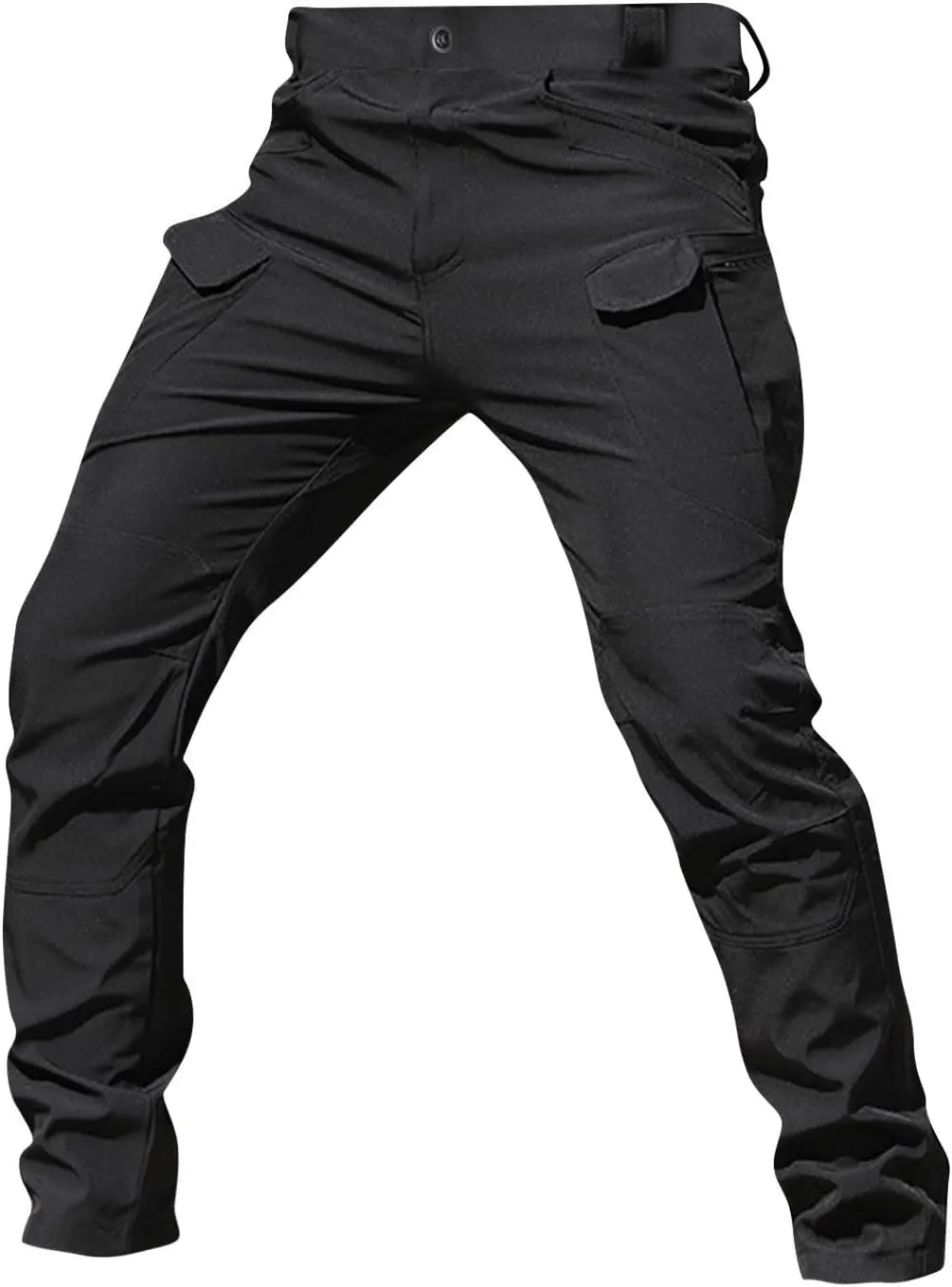 Men Cargo Pants with Zipper Pockets Ripstop Stretch Y2K Pants Baggy Slim Fit Trousers Tall Pants with Multi Pockets