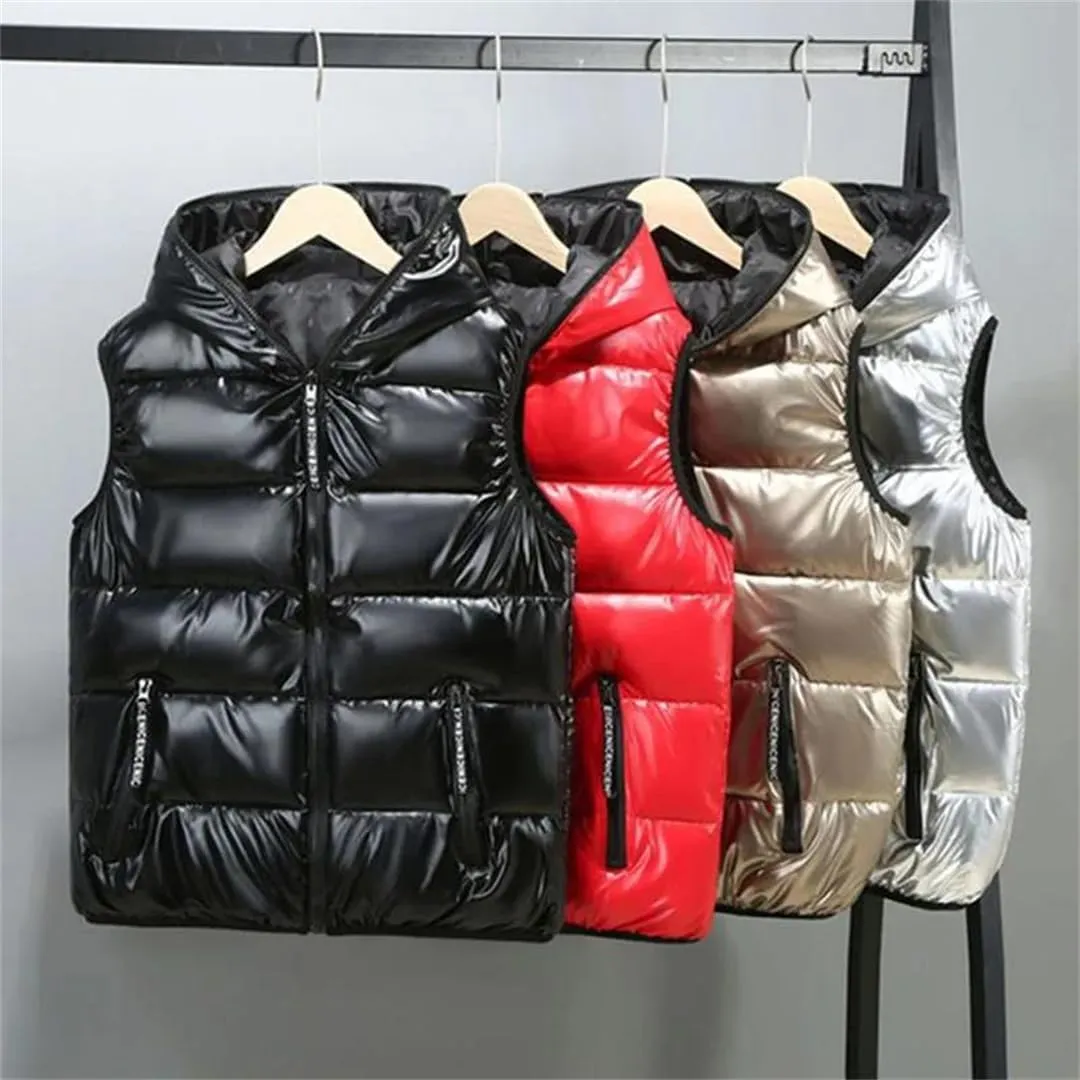 Men Cotton Padded Sleeveless Parkas Hooded Vests Jacket Warm Puffer Waistcoat