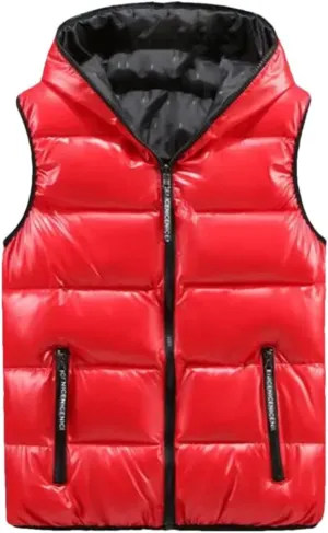 Men Cotton Padded Sleeveless Parkas Hooded Vests Jacket Warm Puffer Waistcoat