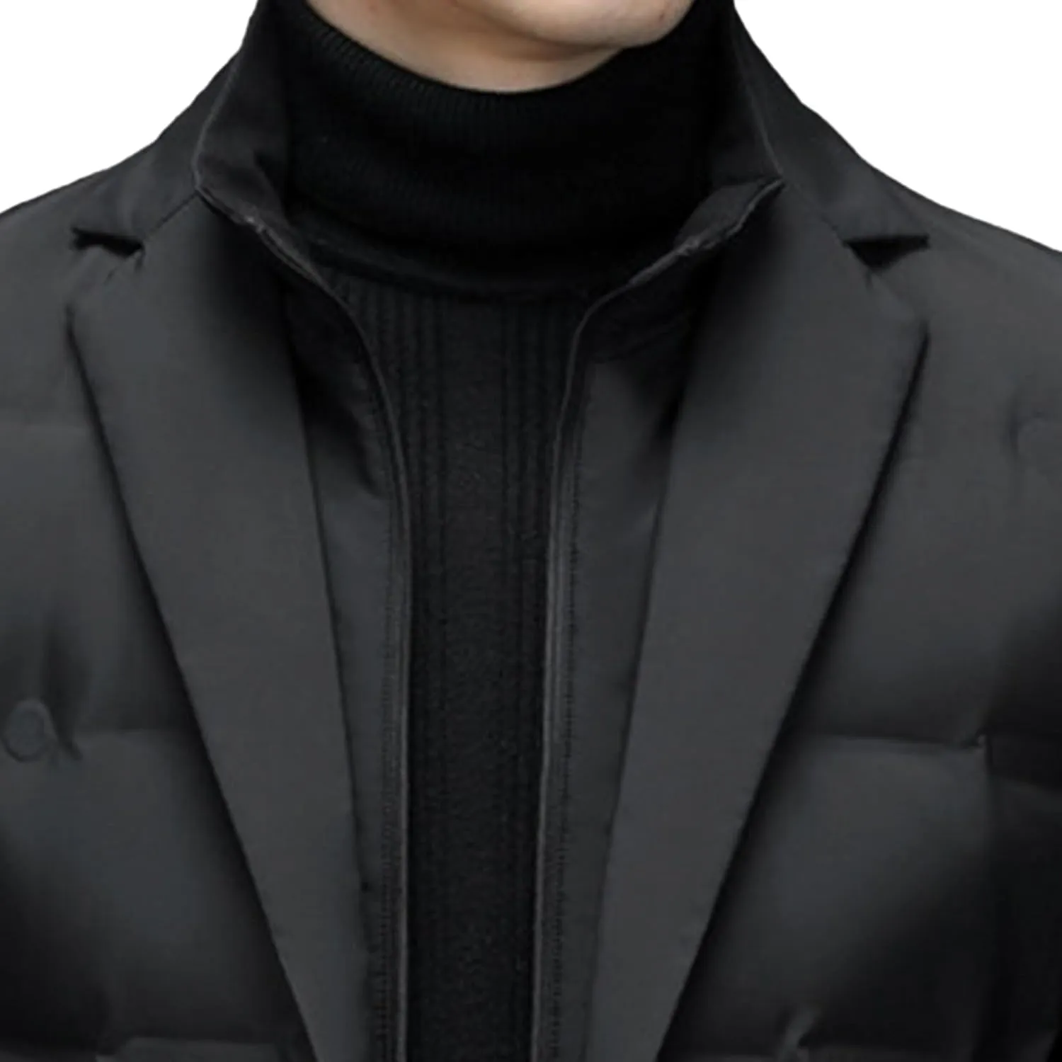 Men Scarf Collar Casual Suit Down Sports Button Business Blazer Puffer Jackets Lightweight Windproof Duck Down Coats