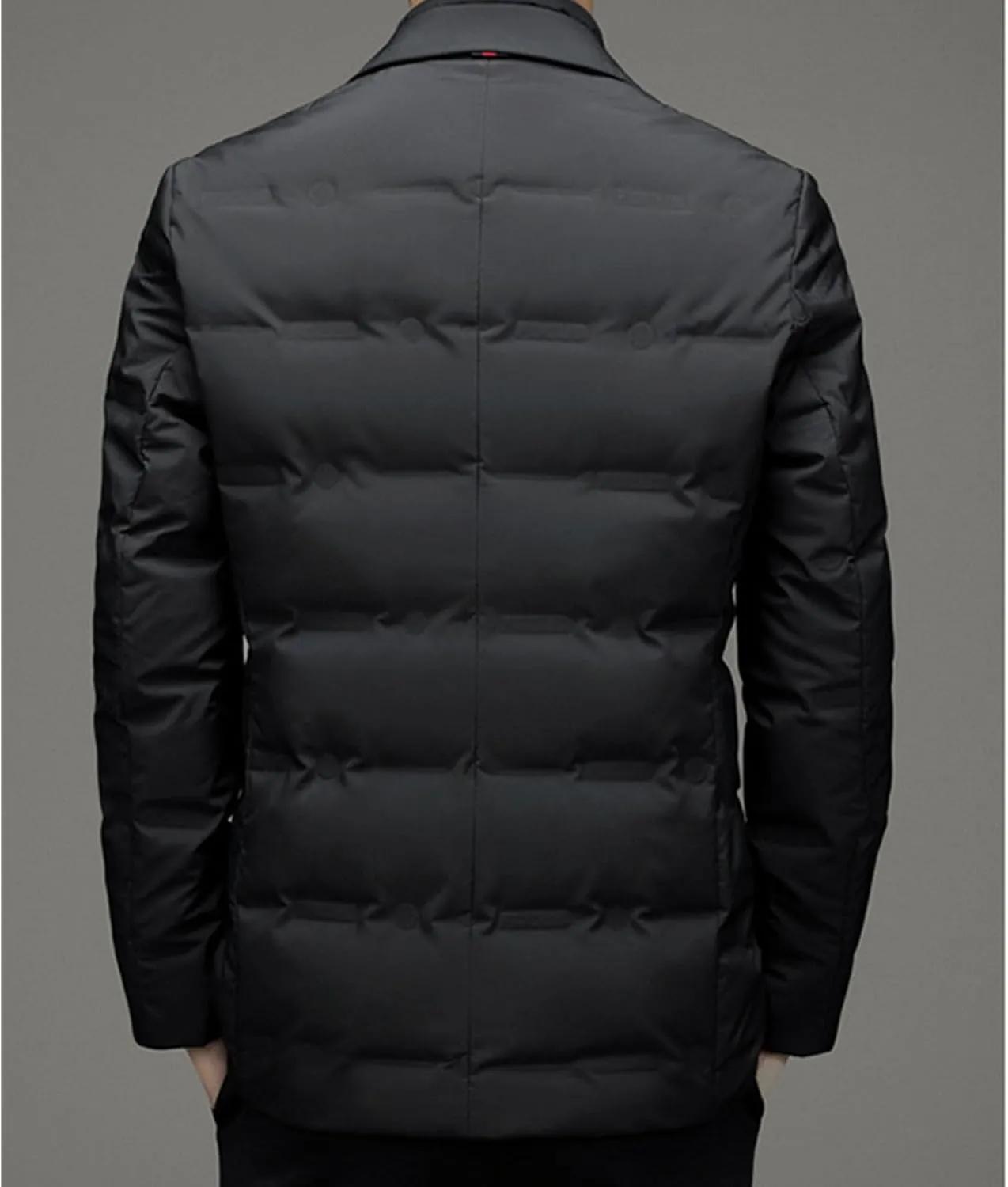 Men Scarf Collar Casual Suit Down Sports Button Business Blazer Puffer Jackets Lightweight Windproof Duck Down Coats