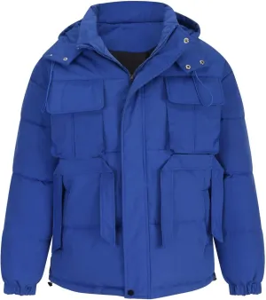 Men Warm Thicker Workwear Long Sleeve Hooded Cotton Winter Jackets Casual Fashion Zipper Quilted Insulated Outwear