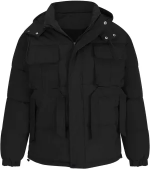 Men Warm Thicker Workwear Long Sleeve Hooded Cotton Winter Jackets Casual Fashion Zipper Quilted Insulated Outwear