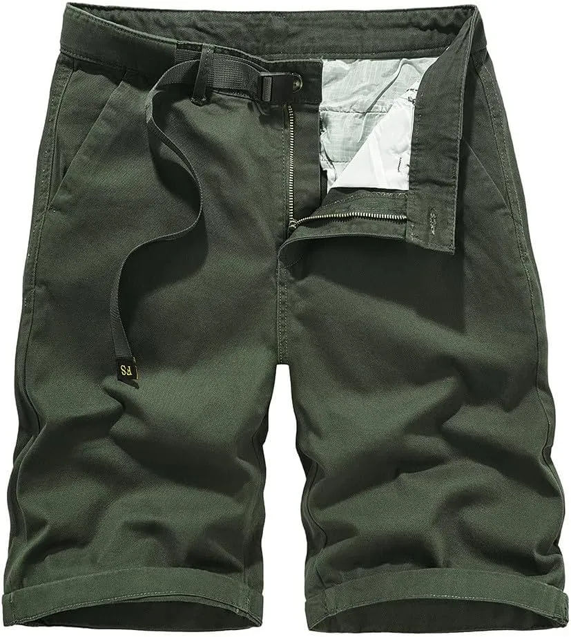 Mens 2024 Cargo Shorts Summer Fashion Solid Combat High Waisted Street Hipster Pants Tactical Versatile Jogger Hiking Shorts