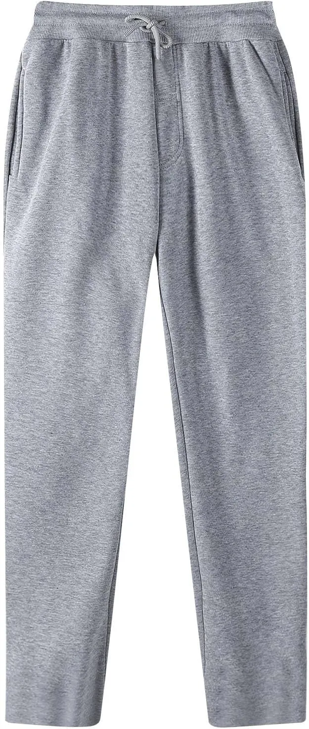Men's Baggy Sweatpants Summer Open Bottom Straight Leg Sweatpants for Men Lightweight Sweat Pants Lounge Pants with Pockets