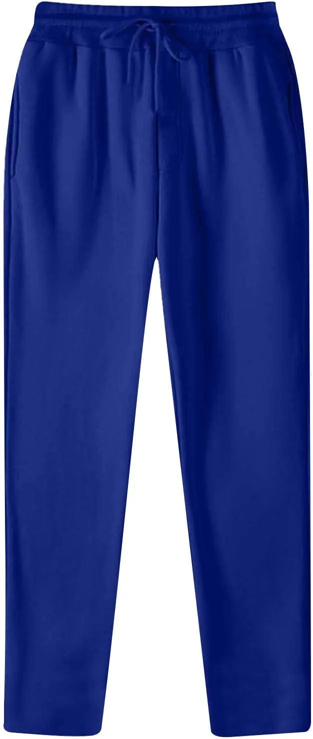Men's Baggy Sweatpants Summer Open Bottom Straight Leg Sweatpants for Men Lightweight Sweat Pants Lounge Pants with Pockets