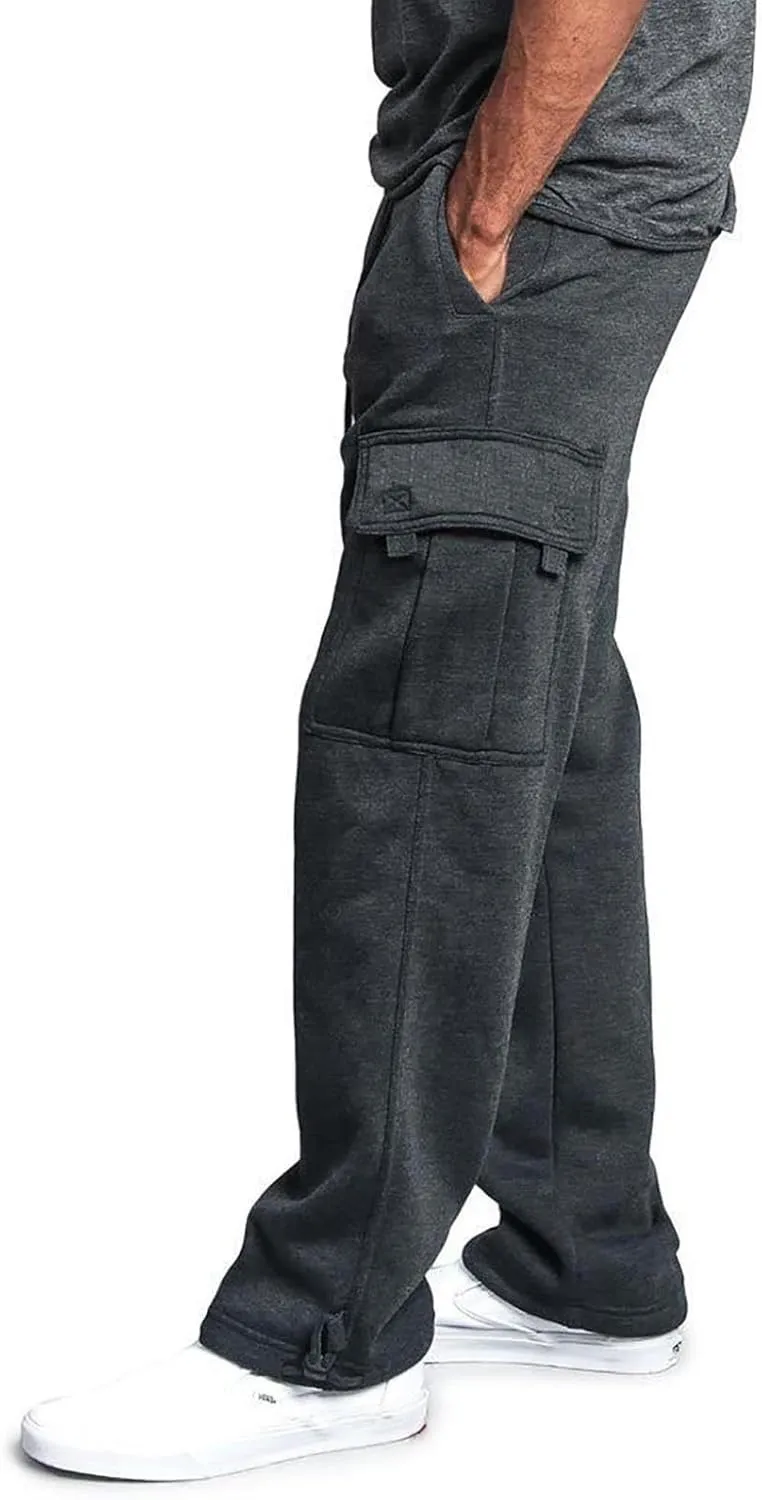 Men's Cotton Casual Sweatpants Yoga Athletic Lounge Trousers Elastic Jogger Running Straight Leg Pants with Pockets
