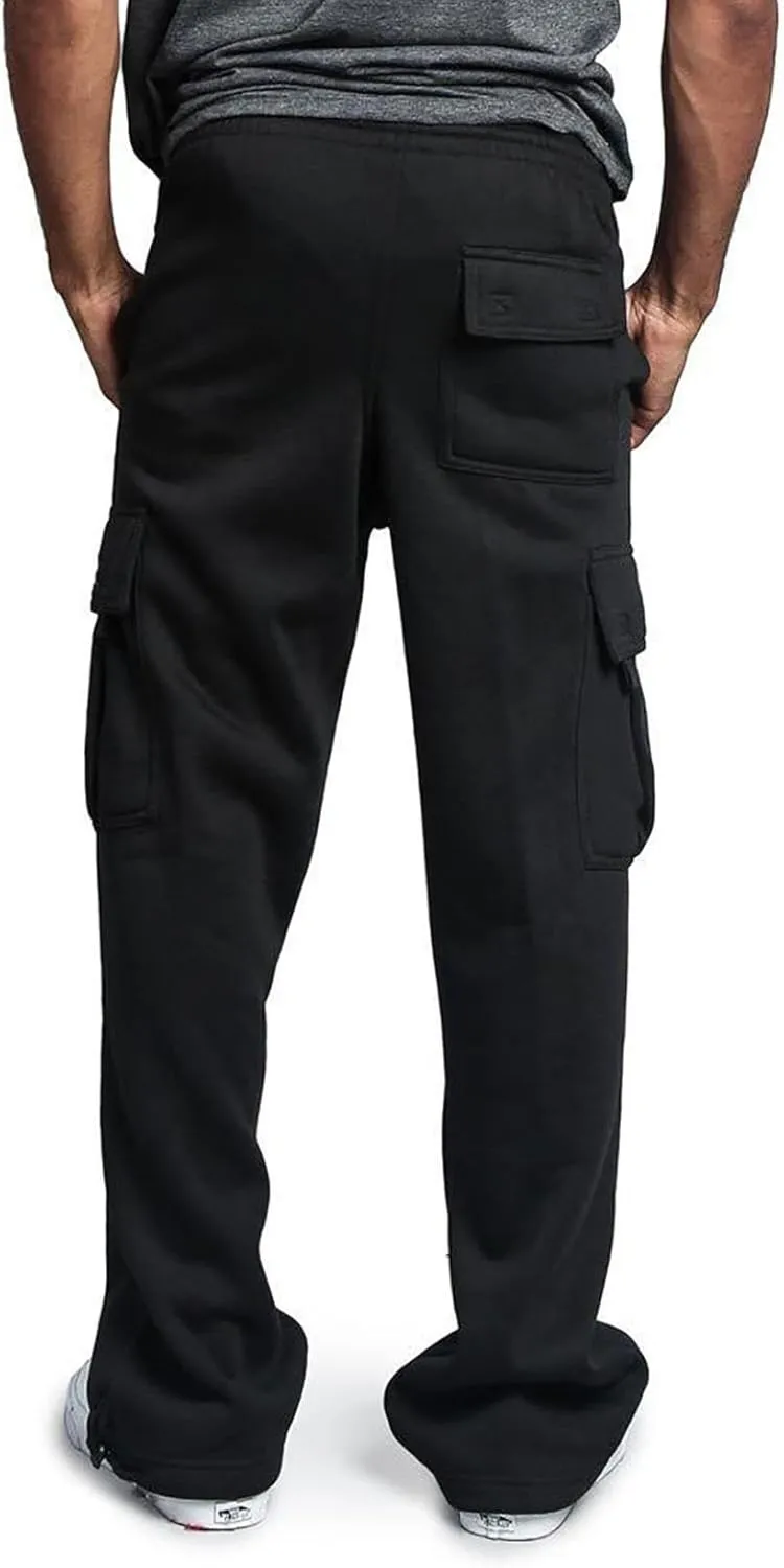 Men's Cotton Casual Sweatpants Yoga Athletic Lounge Trousers Elastic Jogger Running Straight Leg Pants with Pockets
