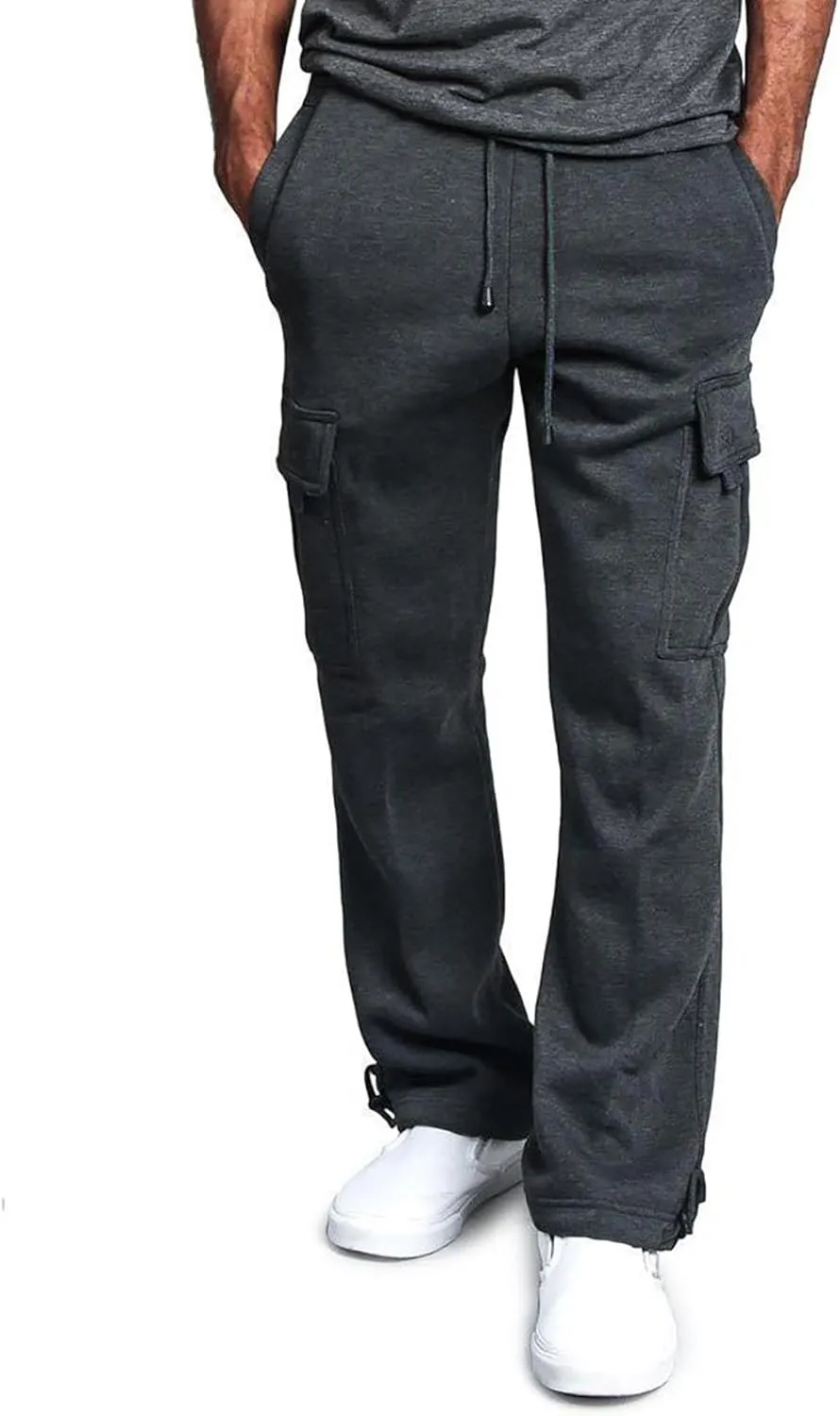 Men's Cotton Casual Sweatpants Yoga Athletic Lounge Trousers Elastic Jogger Running Straight Leg Pants with Pockets