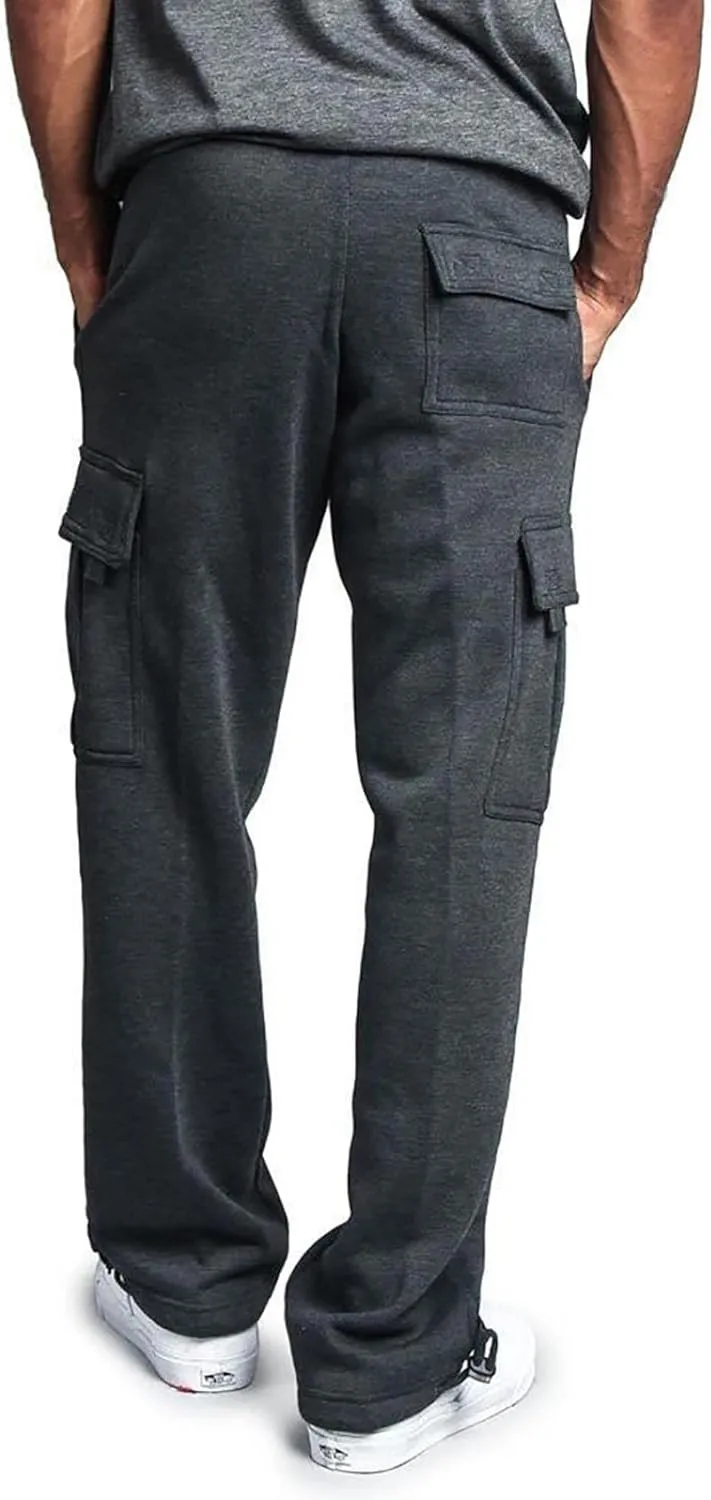 Men's Cotton Casual Sweatpants Yoga Athletic Lounge Trousers Elastic Jogger Running Straight Leg Pants with Pockets
