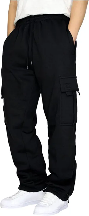 Men's Cotton Casual Sweatpants Yoga Athletic Lounge Trousers Elastic Jogger Running Straight Leg Pants with Pockets