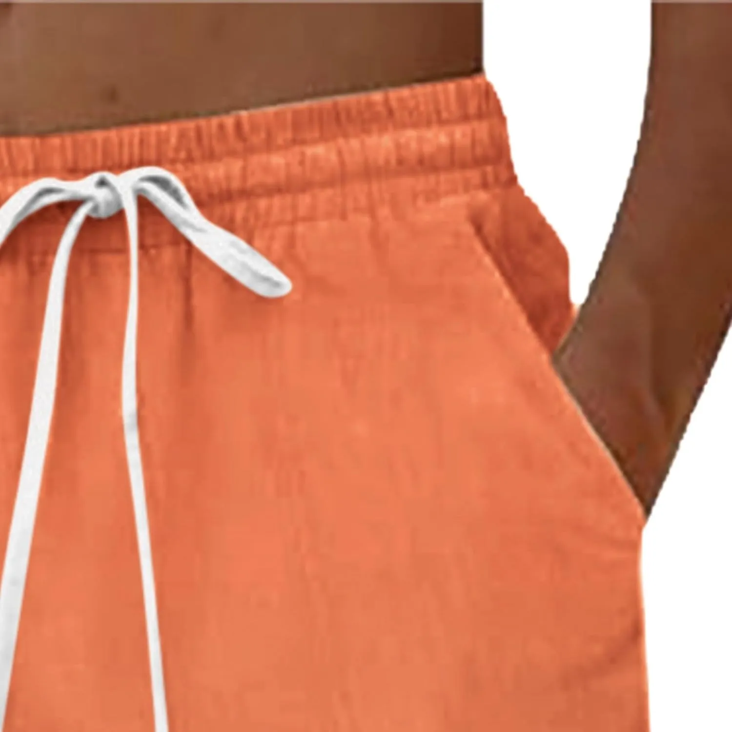 Mens Cotton Linen Classic Pants Casual Classic Elastic Waist Beach Yoga Pants Summer Lightweight Trouser with Pockets