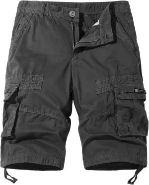 Men's Elastic Fleece Cargo Pants with Multi-Pockets Cargo Men's Cargo Pants with Elastic Waistband and Drawstring
