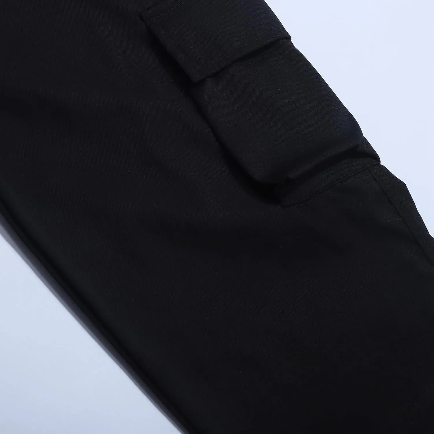 Men's Elastic Fleece Cargo Pants with Multi-Pockets Stretch Cargo Pants Slim Fit Pockets Elastic Waistband Long Pants