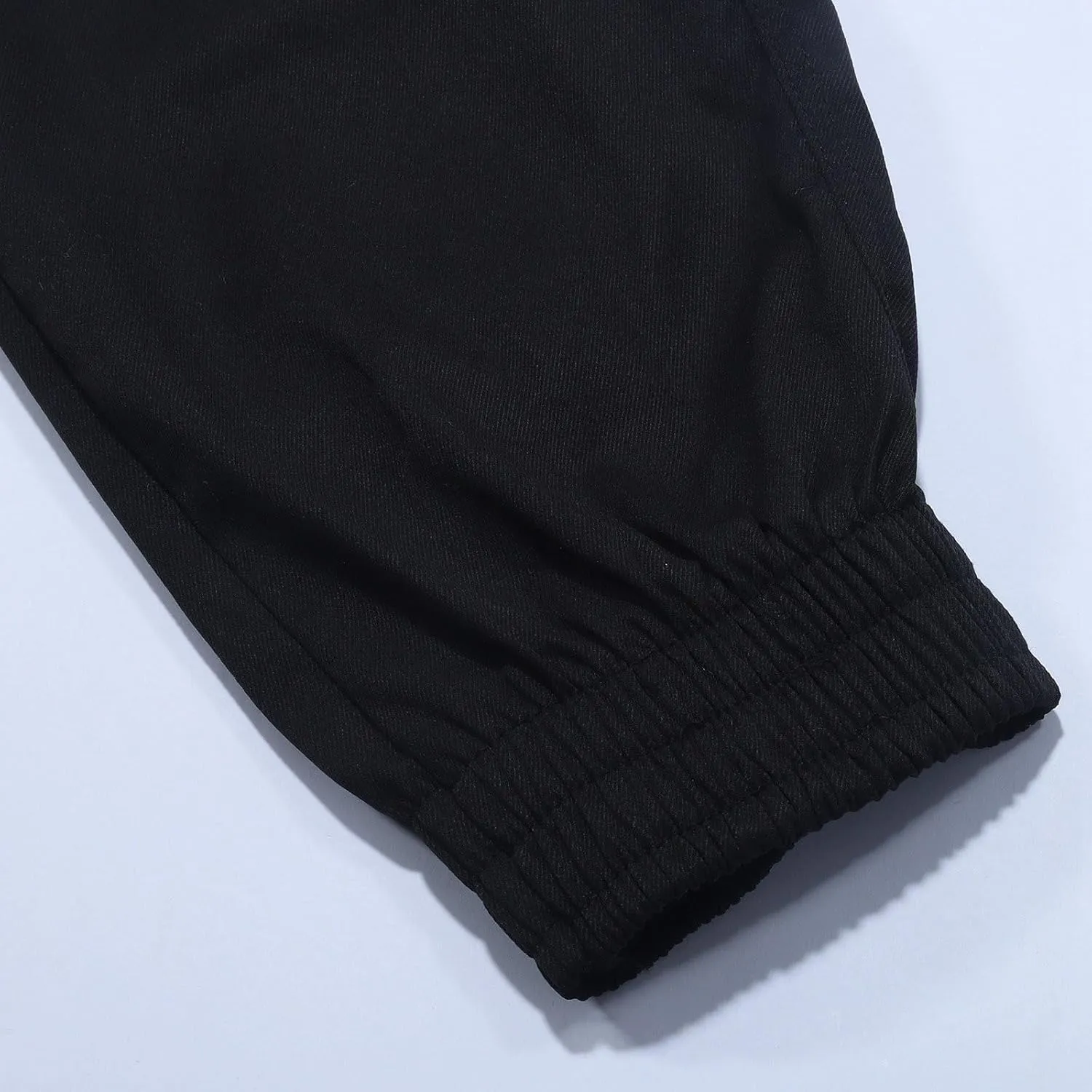 Men's Elastic Fleece Cargo Pants with Multi-Pockets Stretch Cargo Pants Slim Fit Pockets Elastic Waistband Long Pants
