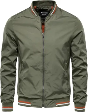 Men's Fall Casual Windbreaker Jackets Lightweight Bomber Jacket Windproof Zip Up Coats with Pockets