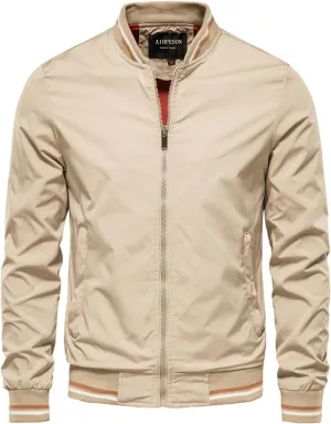 Men's Fall Casual Windbreaker Jackets Lightweight Bomber Jacket Windproof Zip Up Coats with Pockets