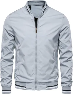 Men's Fall Casual Windbreaker Jackets Lightweight Bomber Jacket Windproof Zip Up Coats with Pockets