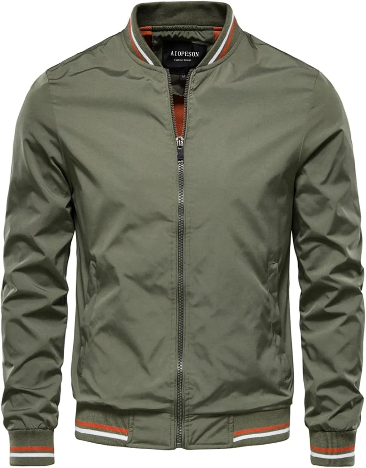 Men's Fall Casual Windbreaker Jackets Lightweight Bomber Jacket Windproof Zip Up Coats with Pockets