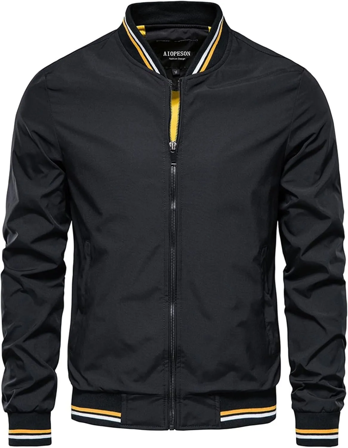 Men's Fall Casual Windbreaker Jackets Lightweight Bomber Jacket Windproof Zip Up Coats with Pockets