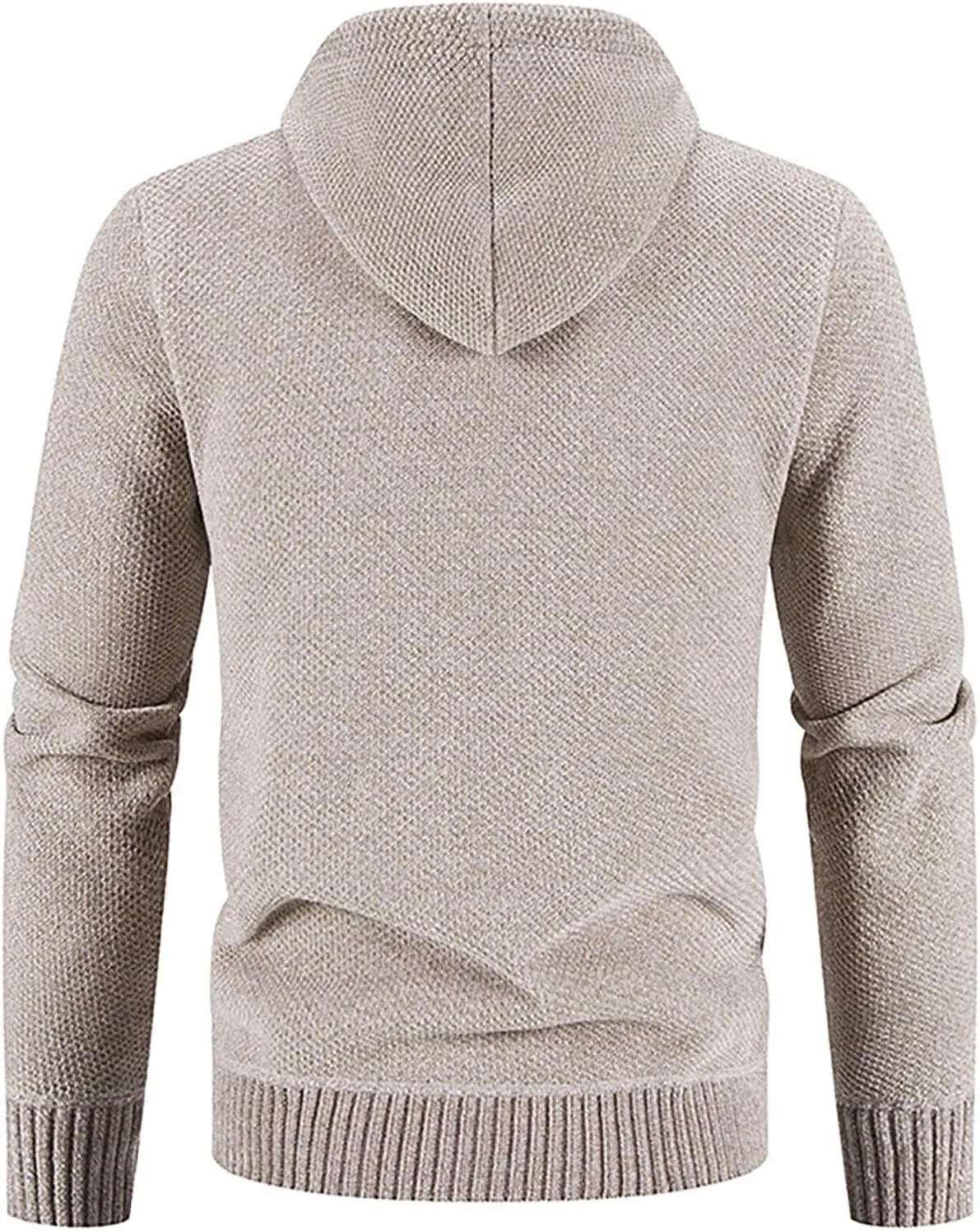 Men's Fashion Autumn Winter Sweater Jackets Casual Hooded Fleece Jacket Coats Long Sleeve Slim Fit Thermal Outerwear