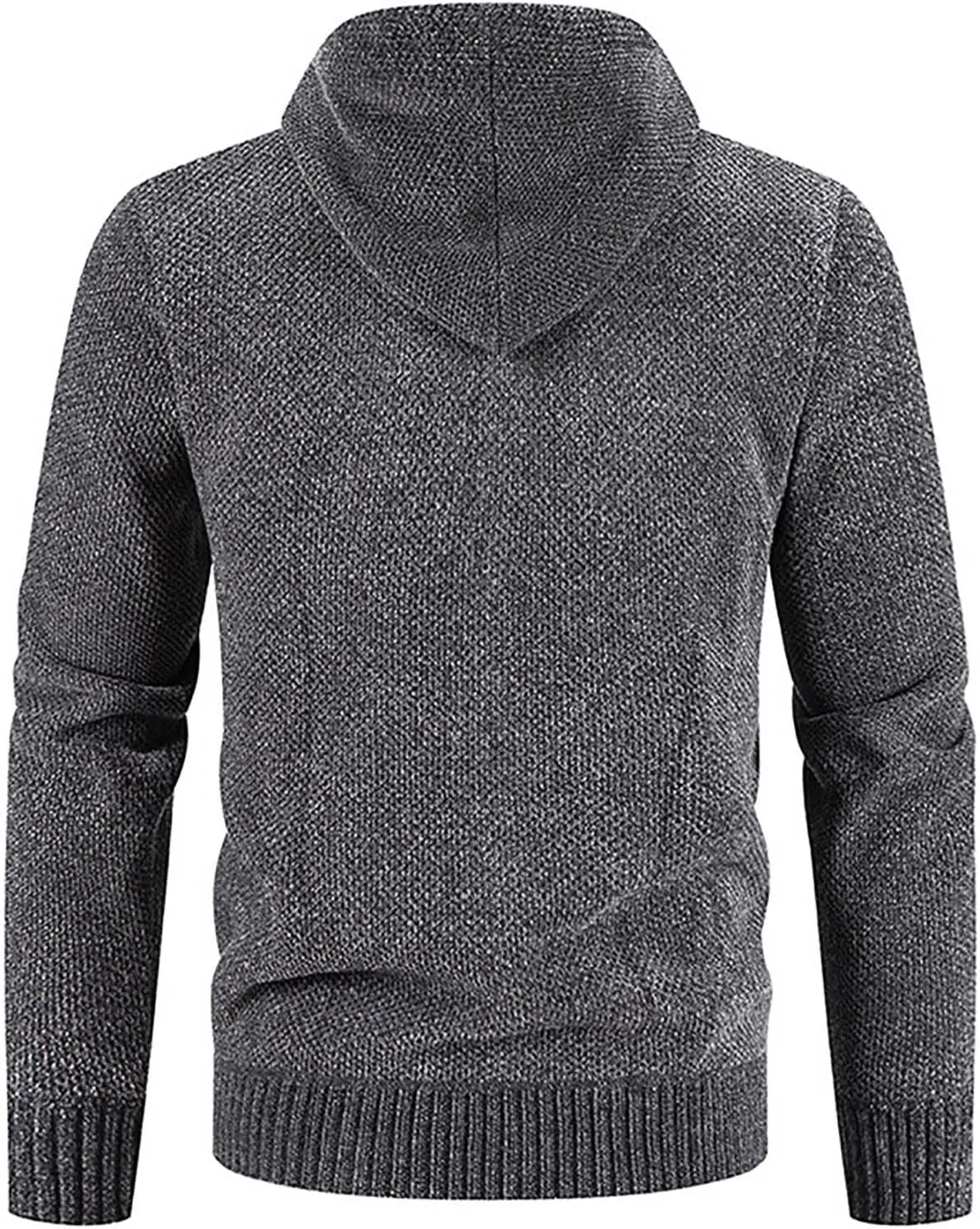 Men's Fashion Autumn Winter Sweater Jackets Casual Hooded Fleece Jacket Coats Long Sleeve Slim Fit Thermal Outerwear
