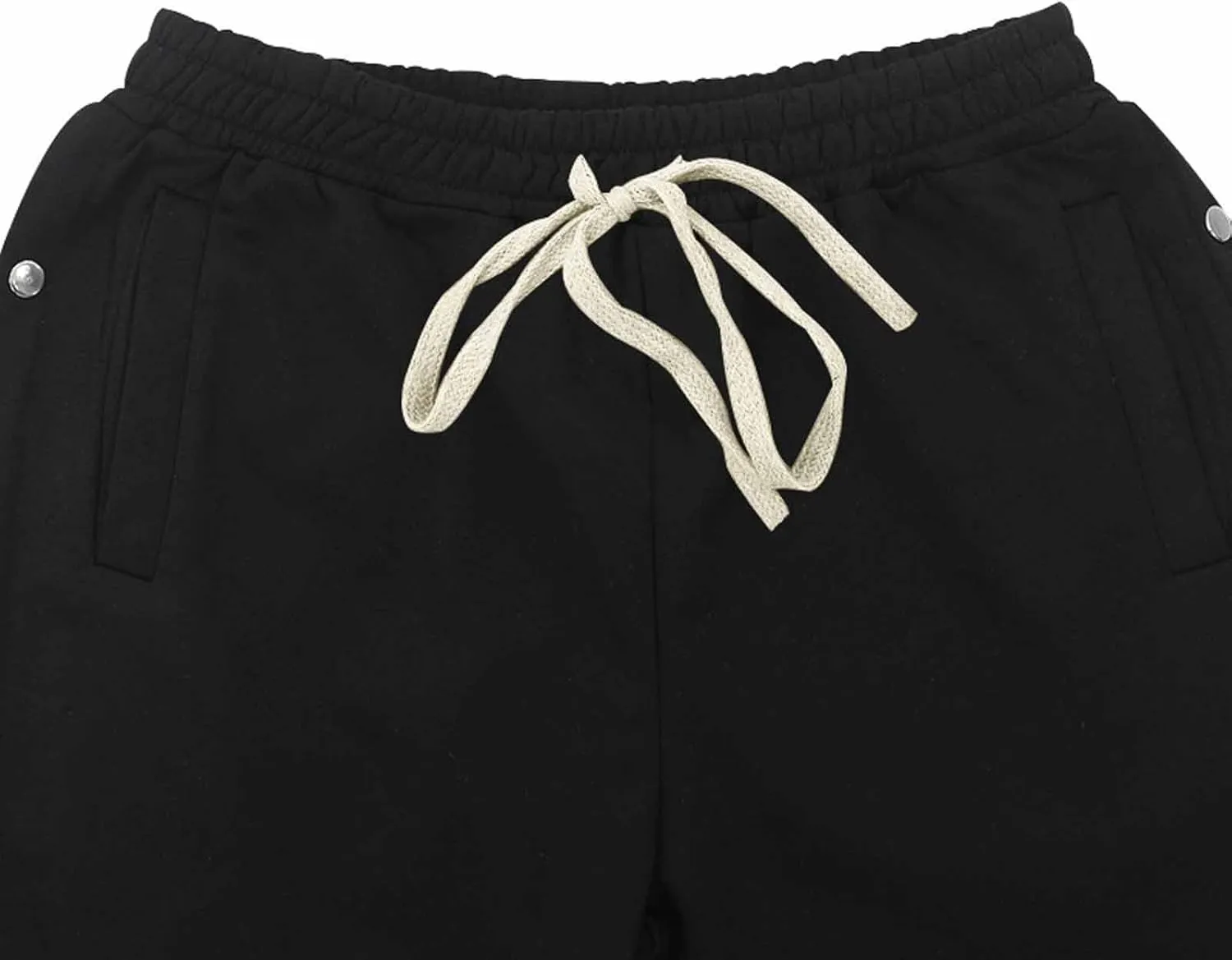 Men's Flared Fleece Sweatpants Baggy Button Bell Bottom Joggers Pant Casual Fashion Drawstring Waist Gym Workout Pant